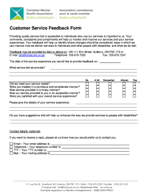 Customer Service Feedback Form