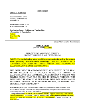 California Construction Deed of Trust