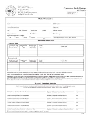 Program of Study Change Form