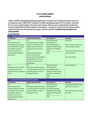 Title IV-E Learning Agreement Advanced Addendum