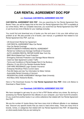 CAR RENTAL AGREEMENT DOC CAR RENTAL AGREEMENT DOC