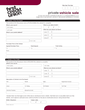 Private Vehicle Sale Agreement