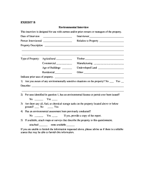 Environmental Interview Form