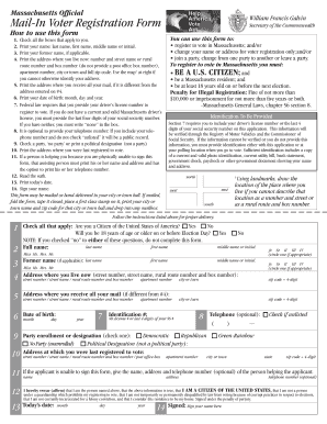 Massachusetts Mail-In Voter Registration Form