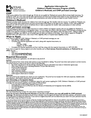 Texas CHIP and Children's Medicaid Application