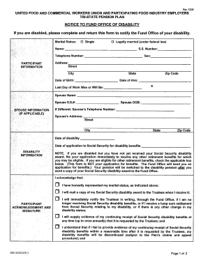 Tri-State Pension Plan Disability Notice