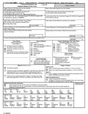 US Bankruptcy Voluntary Petition Form 11