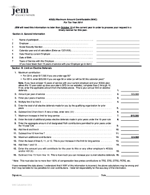 403(b) Maximum Amount Contributable Form