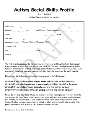 Autism Social Skills Profile