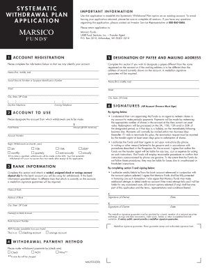 Systematic Withdrawal Plan Application