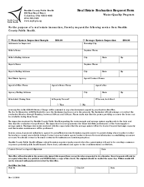 Franklin County Real Estate Evaluation Request Form