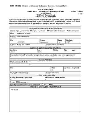 Florida Consumer Complaint Form