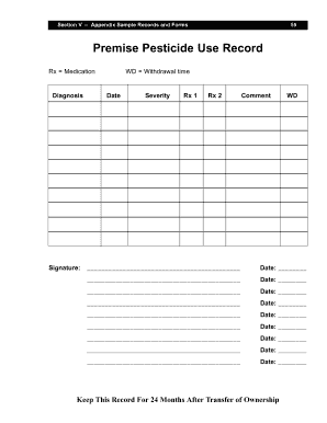 Premise Pesticide Use Record