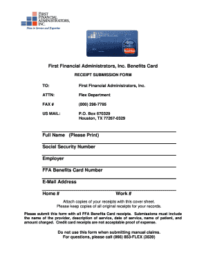 FFA Benefits Card Receipt Submission Form