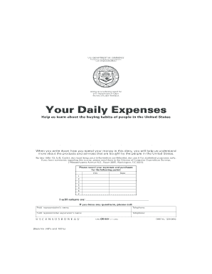 US Census Bureau Consumer Expenditure Survey Form