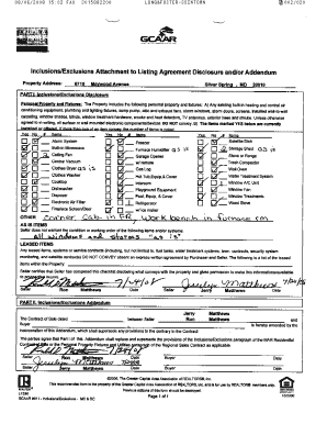 Maryland Property Disclosure Statement