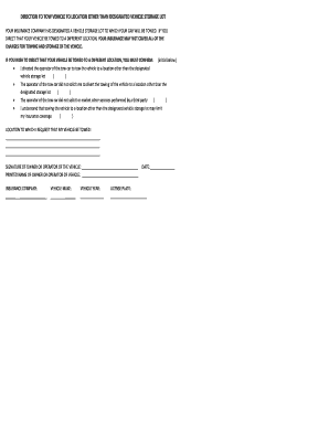 Vehicle Towing Direction Form