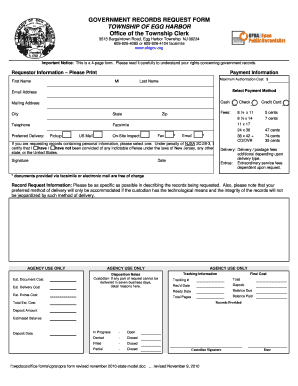 Government Records Request Form