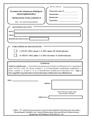 Hungarian Biofuel Sustainability Declaration Form