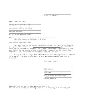 Request for Information Letter