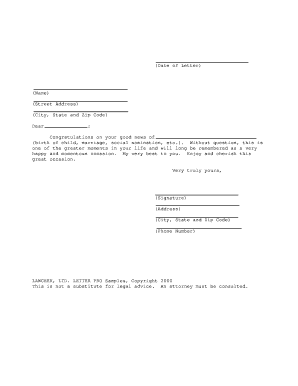 Congratulations Letter Template