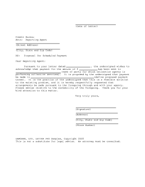 Proposal for Scheduled Payment Letter