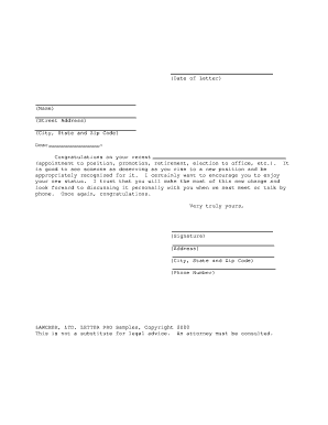 Congratulations Letter Template