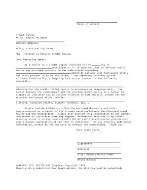 Protest to Adverse Credit Rating Letter