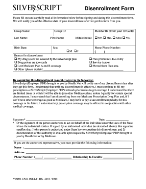 SilverScript Medicare Disenrollment Form