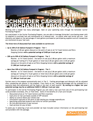 Schneider Carrier Purchasing Program Enrollment Form