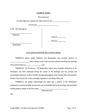 Qualified Domestic Relations Order