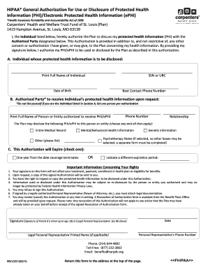HIPAA Authorization for PHI Disclosure