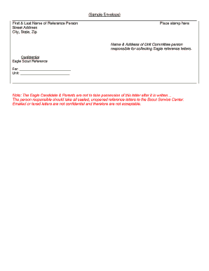 Eagle Scout Reference Letter