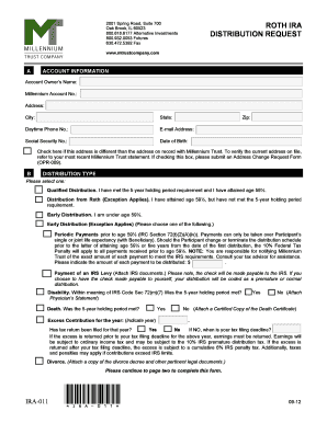 Roth IRA Distribution Request Form