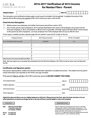 2015 Income Verification for Nontax Filers