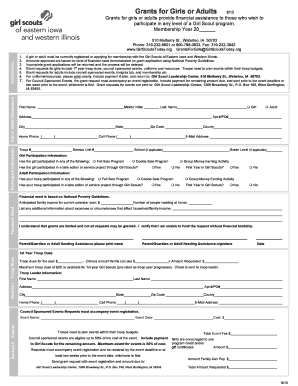 Girl Scouts Financial Assistance Grant Application