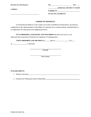 Louisiana Order of Dismissal