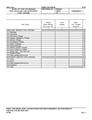 CMS 2540-96 Form