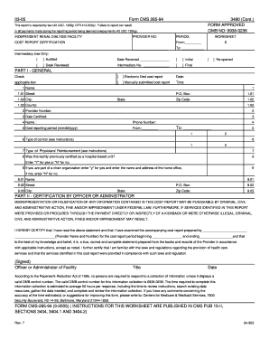 CMS-265-94 Cost Report