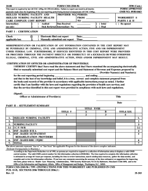Skilled Nursing Facility Cost Report