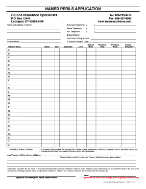 Equine Insurance Application Form
