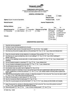 Farm Ranch Insurance Application