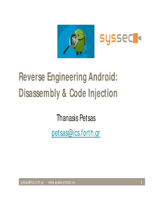 Reverse engineering android disassembly & code injection form