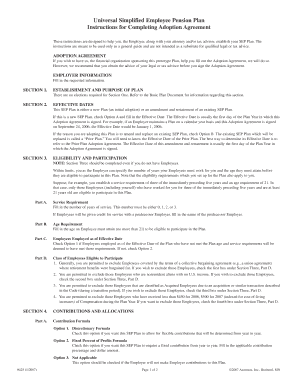 Simplified Employee Pension Plan Adoption Agreement