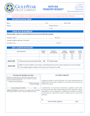 Roth IRA Transfer Request Form
