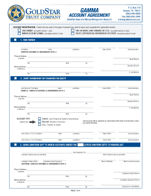 GoldStar Asset and Money Management Account Agreement