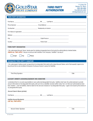 Third Party Authorization Form