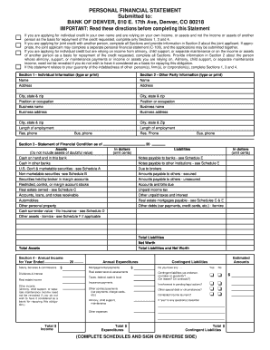 Personal Financial Statement