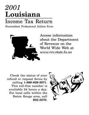 Louisiana Nonresident Professional Athlete Income Tax Return