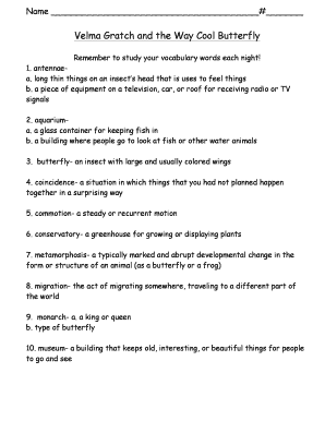 Velma Gratch Vocabulary Quiz